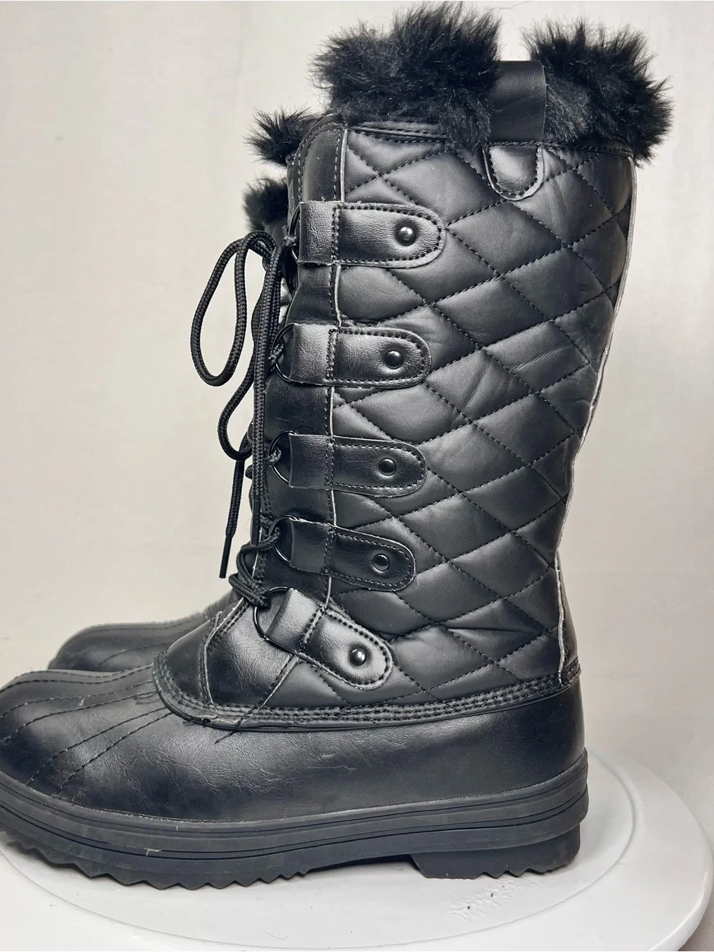POLAR Hiking Duck Winter Walking Mid Calf Muck Thermal Quilted Boots Women’s 11